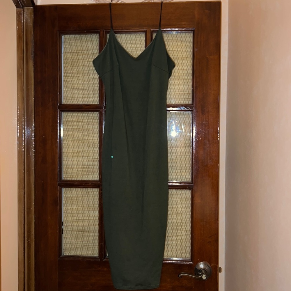 Necessary Clothing Olive Green spaghetti strap dress